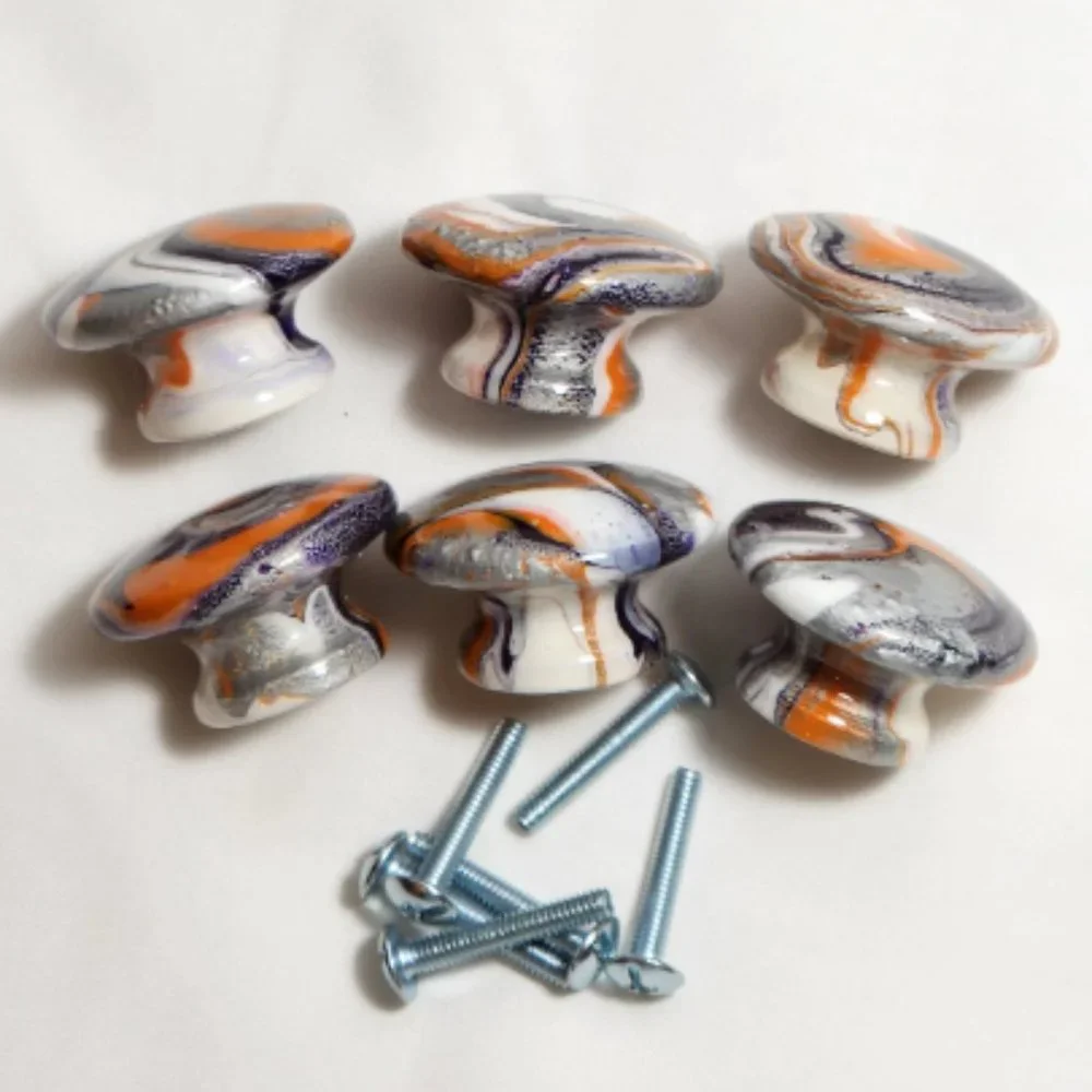 Hand Crafted Cabinet Door Knobs Hand Painted Wooden Kitchen Nursery Bathroom